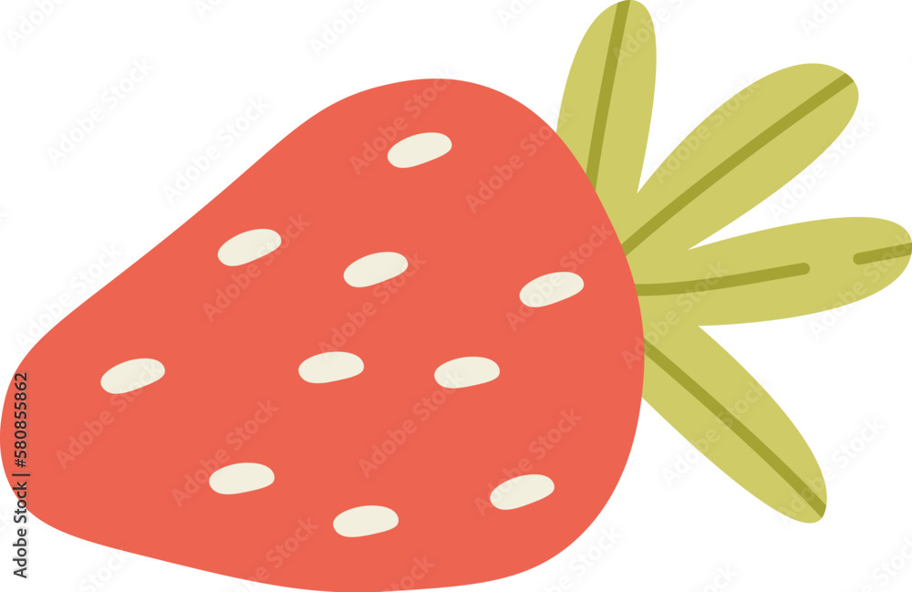 Strawberry in chocolate flat illustration Tasty red berry Strawberry in chocolate flat illustration Tasty red berry