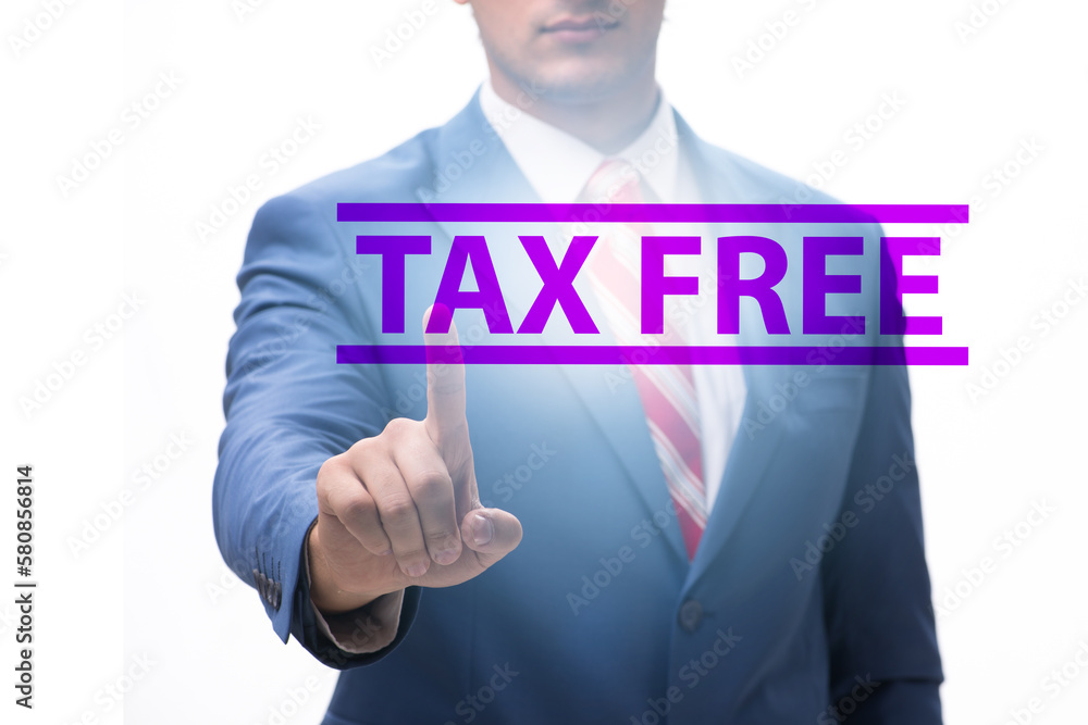 Tax free shopping concept with businessman Tax free shopping concept with businessman