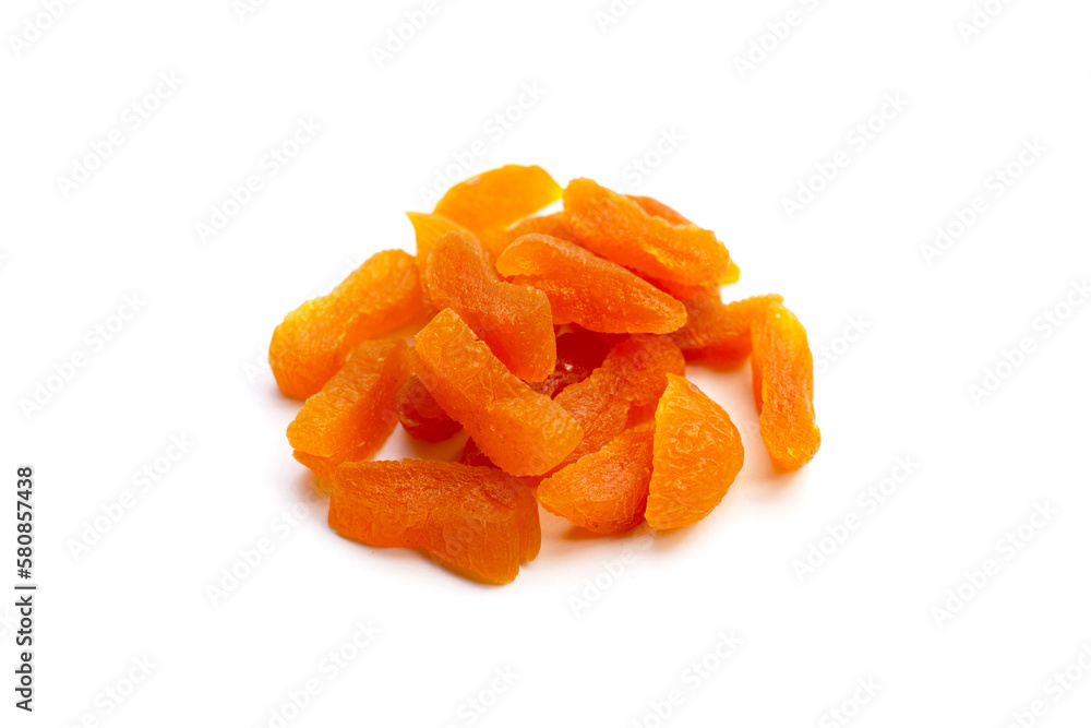 Dried apricots on white background. Dried apricots on white background.