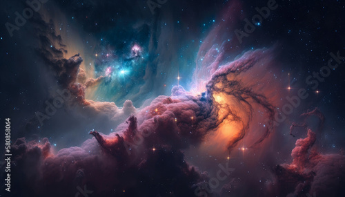 Nebula and gas clouds, Generative AI © Nebula Cordata