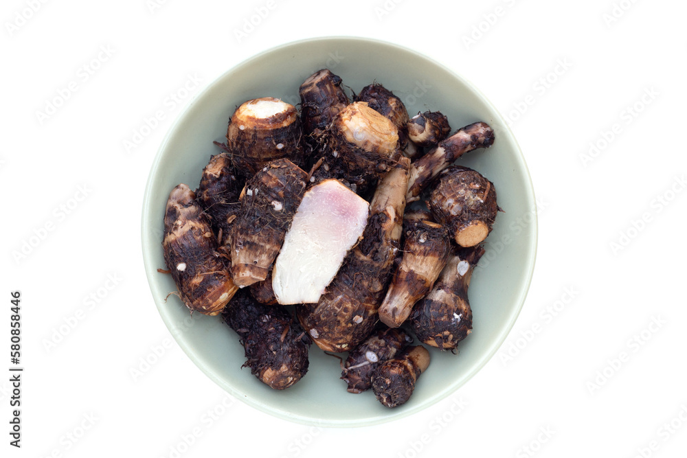Boiled taro on white background. Boiled taro on white background.