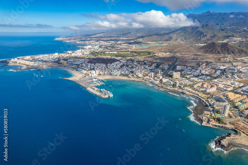 Aerial view of Los Cristianos and Playa de las Américas © Mike Workman
