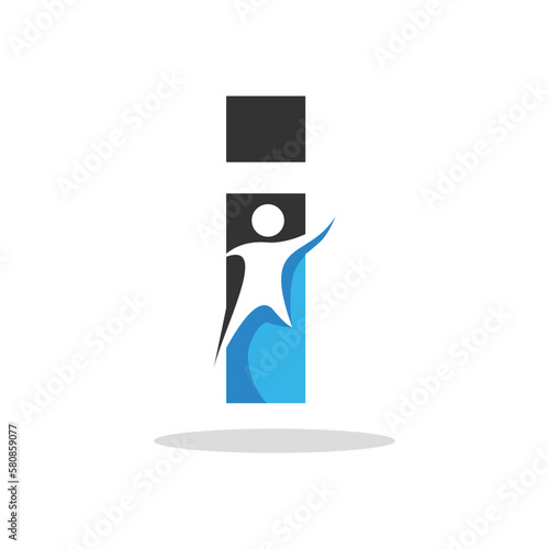 Letter I People Logo Design Template Inspiration, Vector Illustration.
