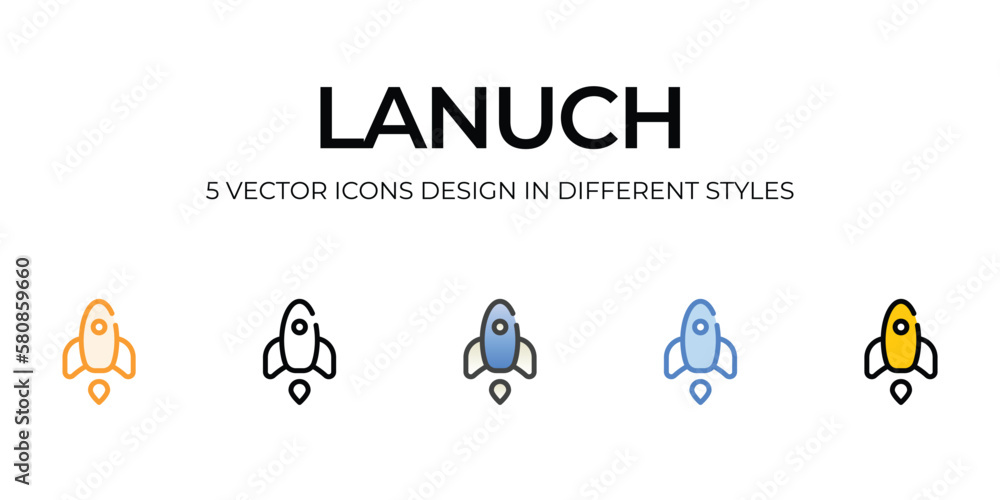 launch icons set vector illustration. vector stock, launch icons set vector illustration. vector stock,