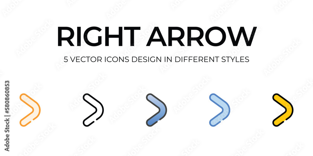 Fototapeta premium right arrow icons set vector illustration. vector stock,