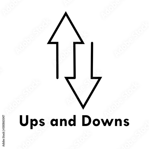 Ups and downs logo template illustration