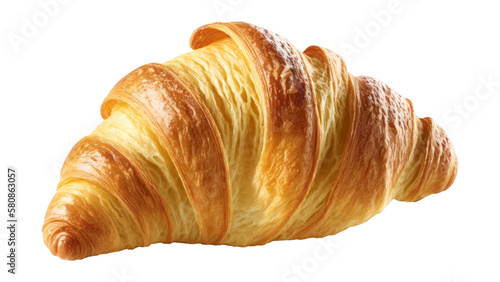 Foto Croissant isolated on transparent background. generative ai