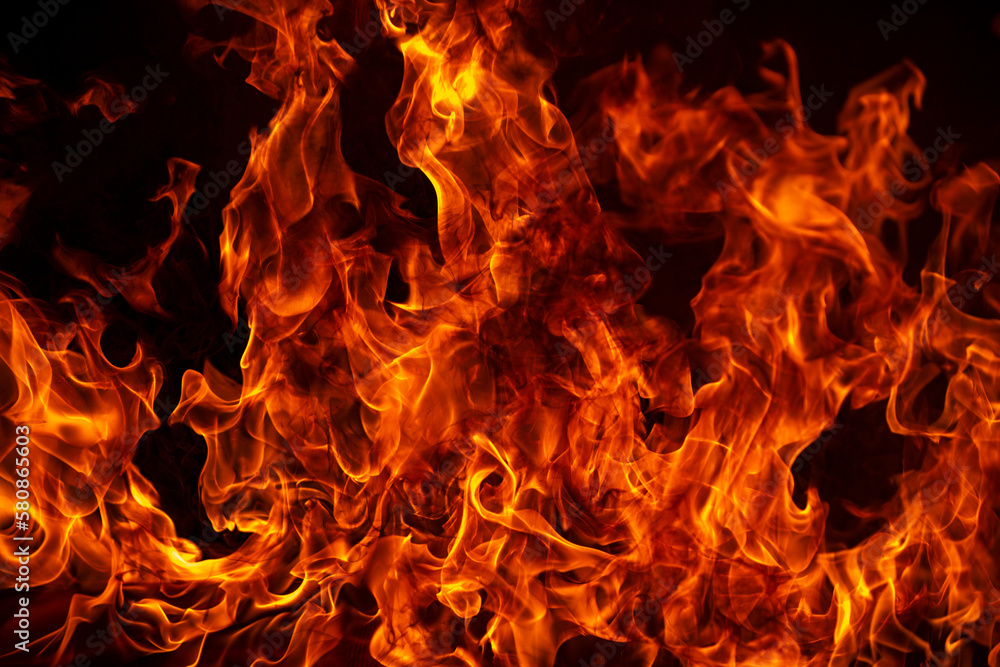 Fire flame burning and fire glowing on black background. Fire flame burning and fire glowing on black background.