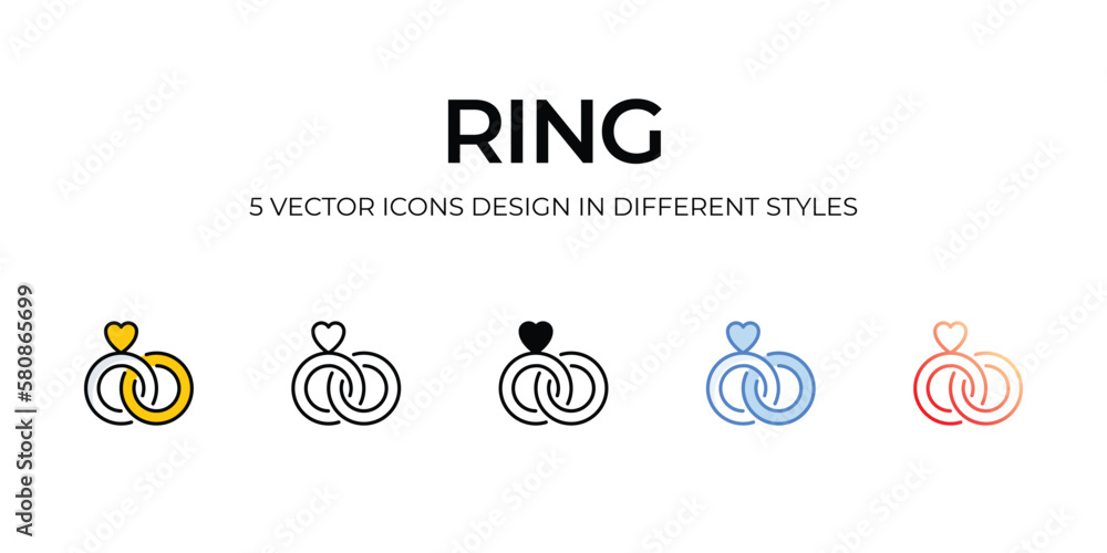 ring icons set vector illustration. vector stock,
