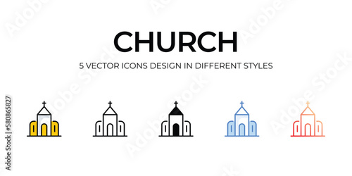 church icons set vector illustration. vector stock,