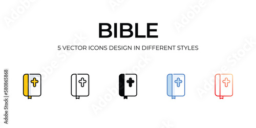 bible icons set vector illustration. vector stock,