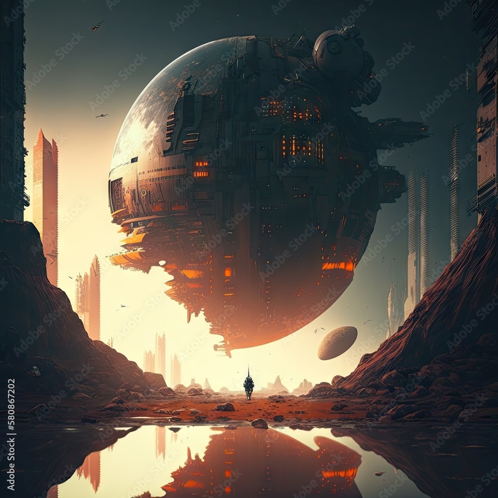 Scifi Art Wallpaper Background Stock Illustration | Adobe Stock