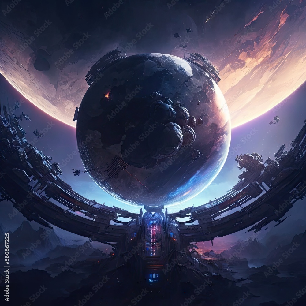 Scifi Art Wallpaper Background Stock Illustration | Adobe Stock