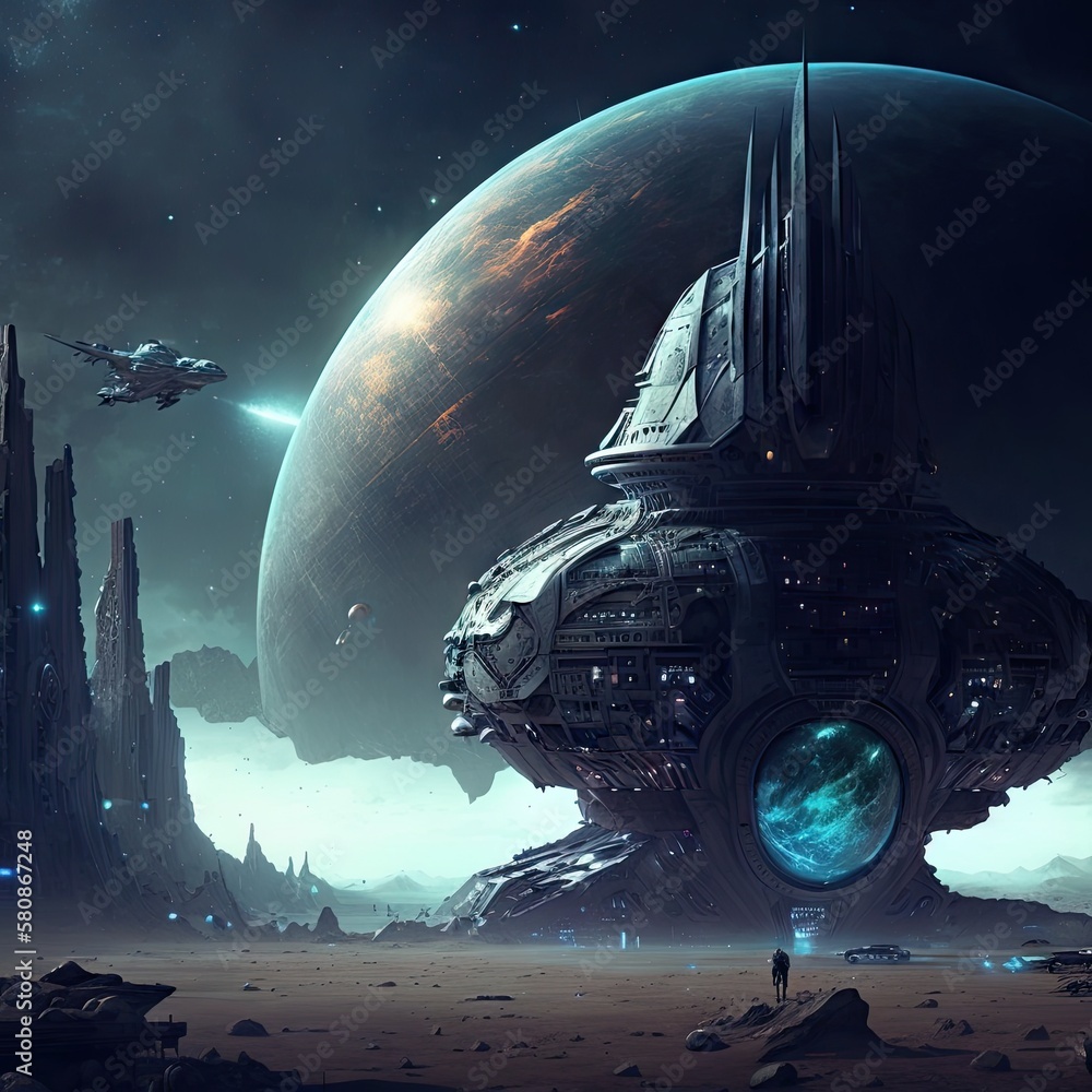 Scifi Art Wallpaper Background Stock Illustration | Adobe Stock