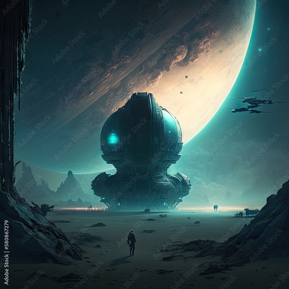 Scifi Art Wallpaper Background Stock Illustration | Adobe Stock