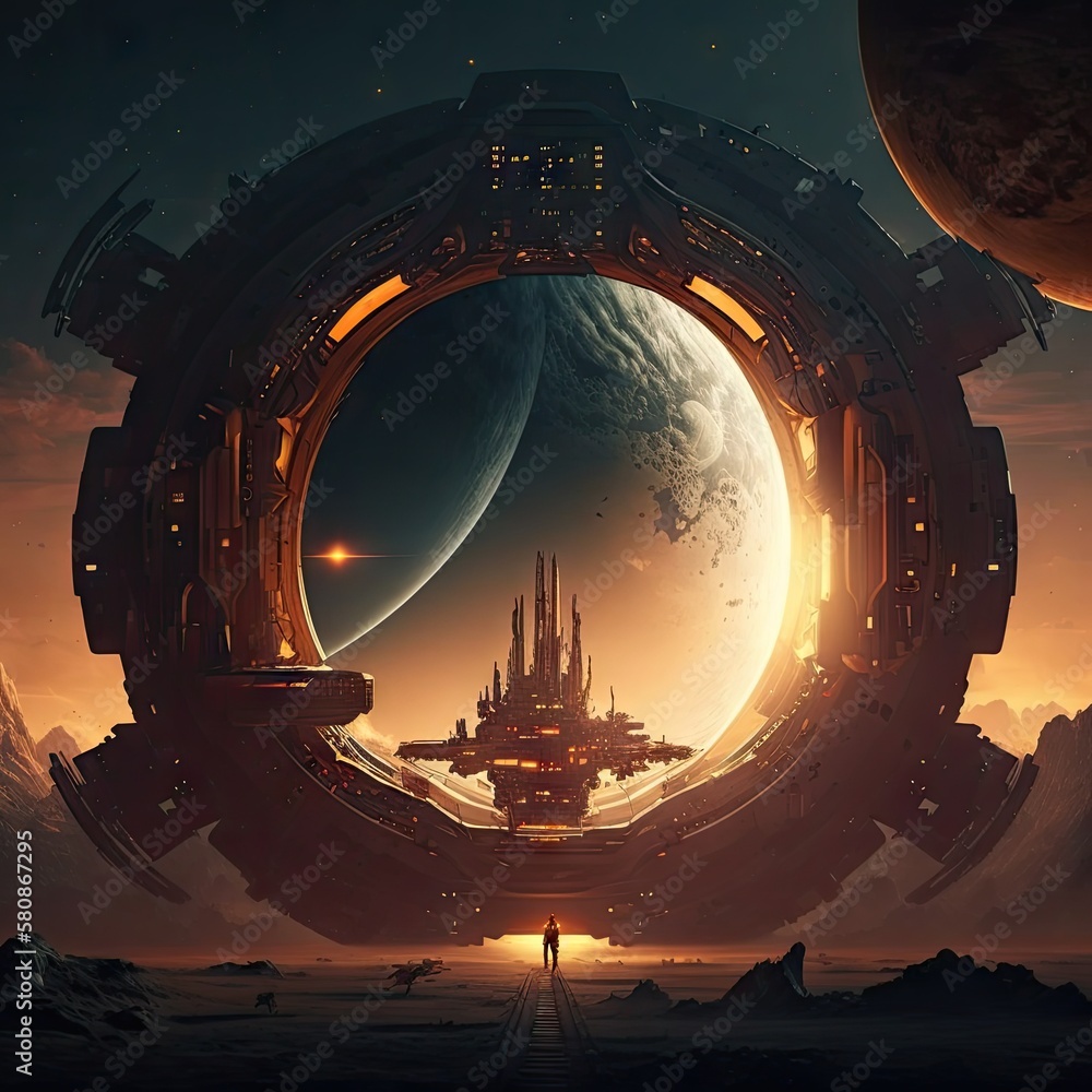 Scifi Art Wallpaper Background ilustração do Stock | Adobe Stock