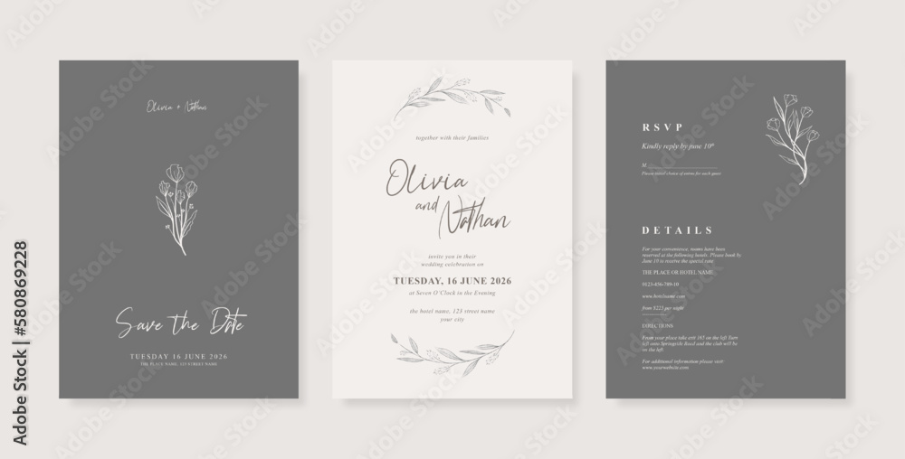 Simple wedding invitation template. minimalist wedding card template. trendy modern wedding invitation template. Simple wedding invitation template. minimalist wedding card template. trendy modern wedding invitation template.