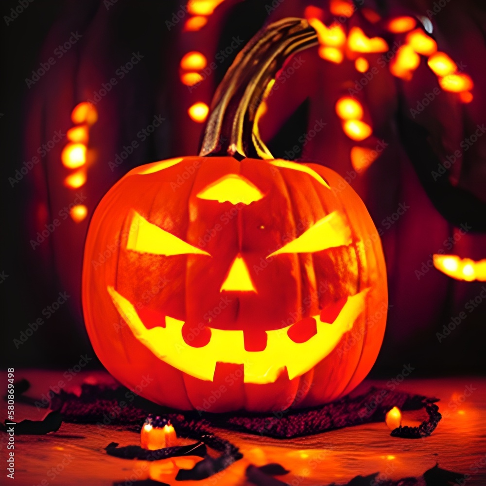 custom made wallpaper toronto digitalHalloween illustration with a skull , generative AI