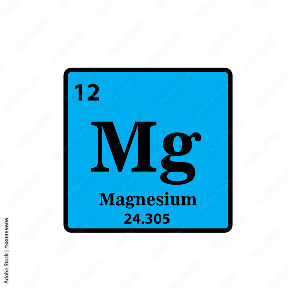 Magnesium element periodic table icon vector logo design template Magnesium element periodic table icon vector logo design template