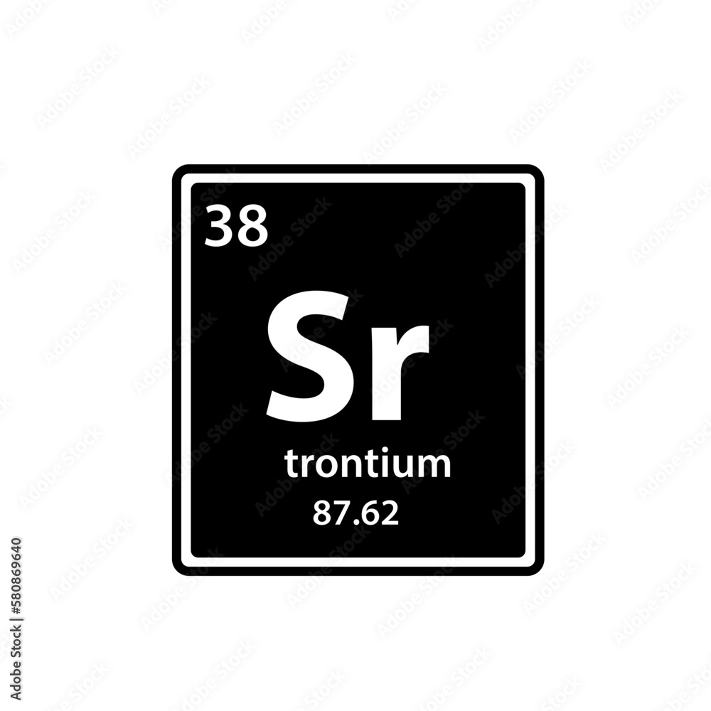 Strontium element periodic table icon vector logo design template Strontium element periodic table icon vector logo design template