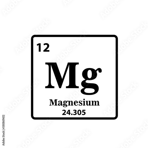 Magnesium element periodic table icon vector logo design template
