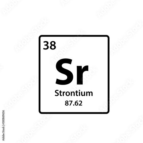 Strontium element periodic table icon vector logo design template