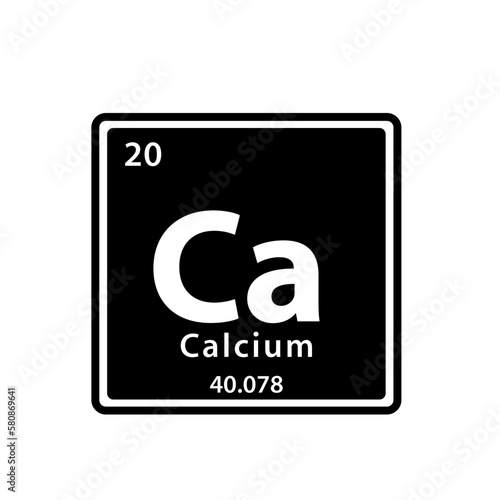 Calcium element periodic table icon vector logo design template