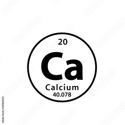 Calcium element periodic table icon vector logo design template