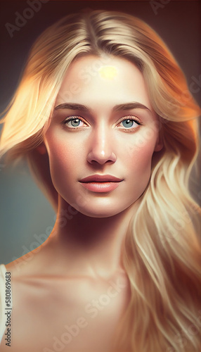 Young beautiful blonde woman with fresh sensuality ,generative AI © Jeronimo Ramos
