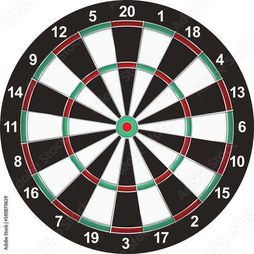 Realistic Dart Board Illustration