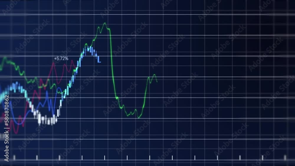 Animation of financial data processing over grid on dark background Animation of financial data processing over grid on dark background