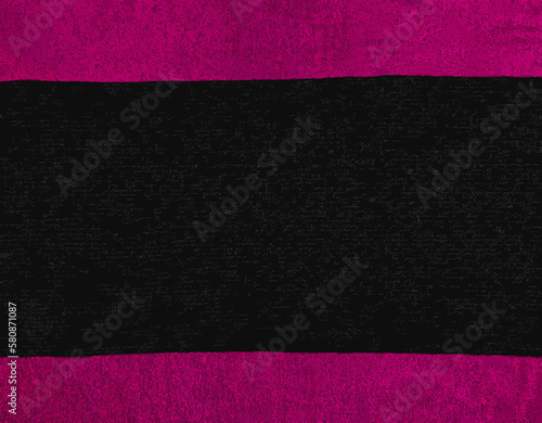 Realistic illustration of a textile geometric background made of fabrics. Black and red fabric as texture background. Smooth fabric background with free space for text.