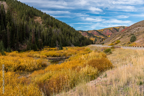 Autumn in mountain canyon