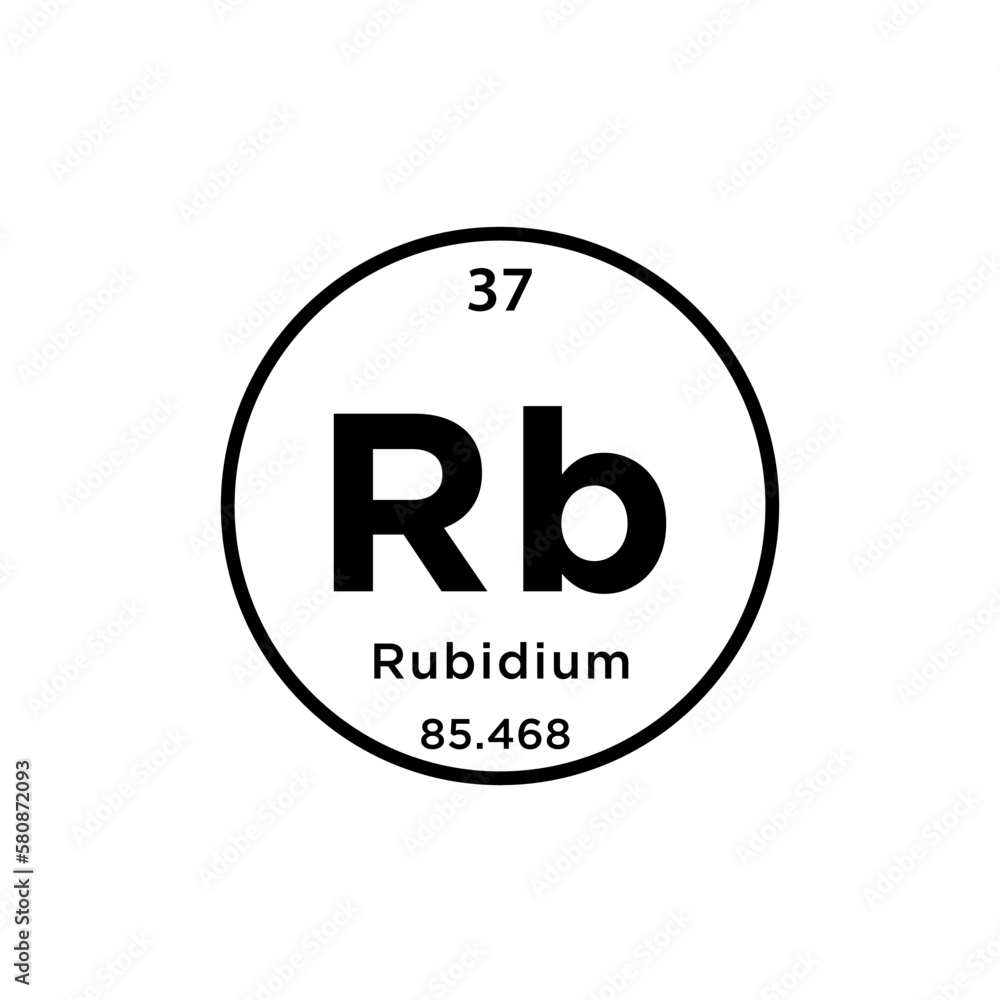 Rubidium element periodic table icon vector logo design template Rubidium element periodic table icon vector logo design template