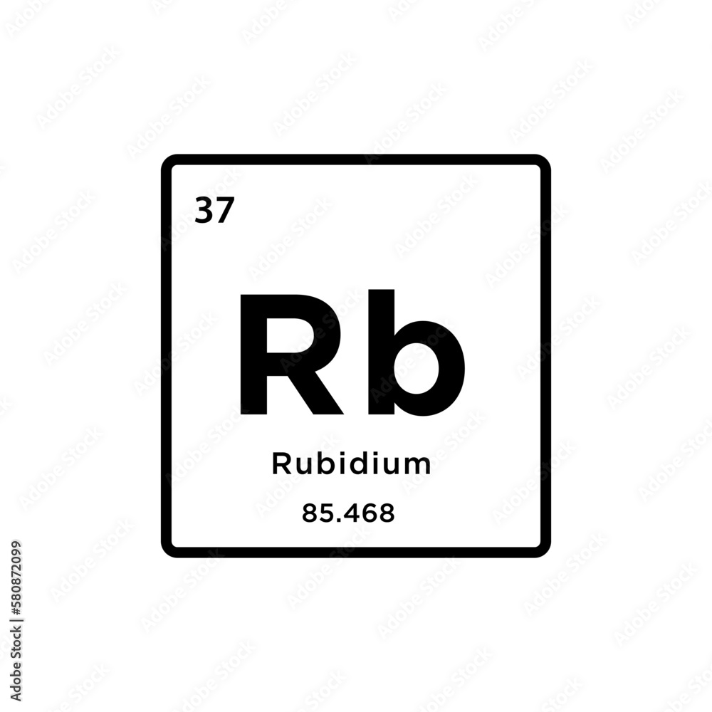 Rubidium element periodic table icon vector logo design template Rubidium element periodic table icon vector logo design template