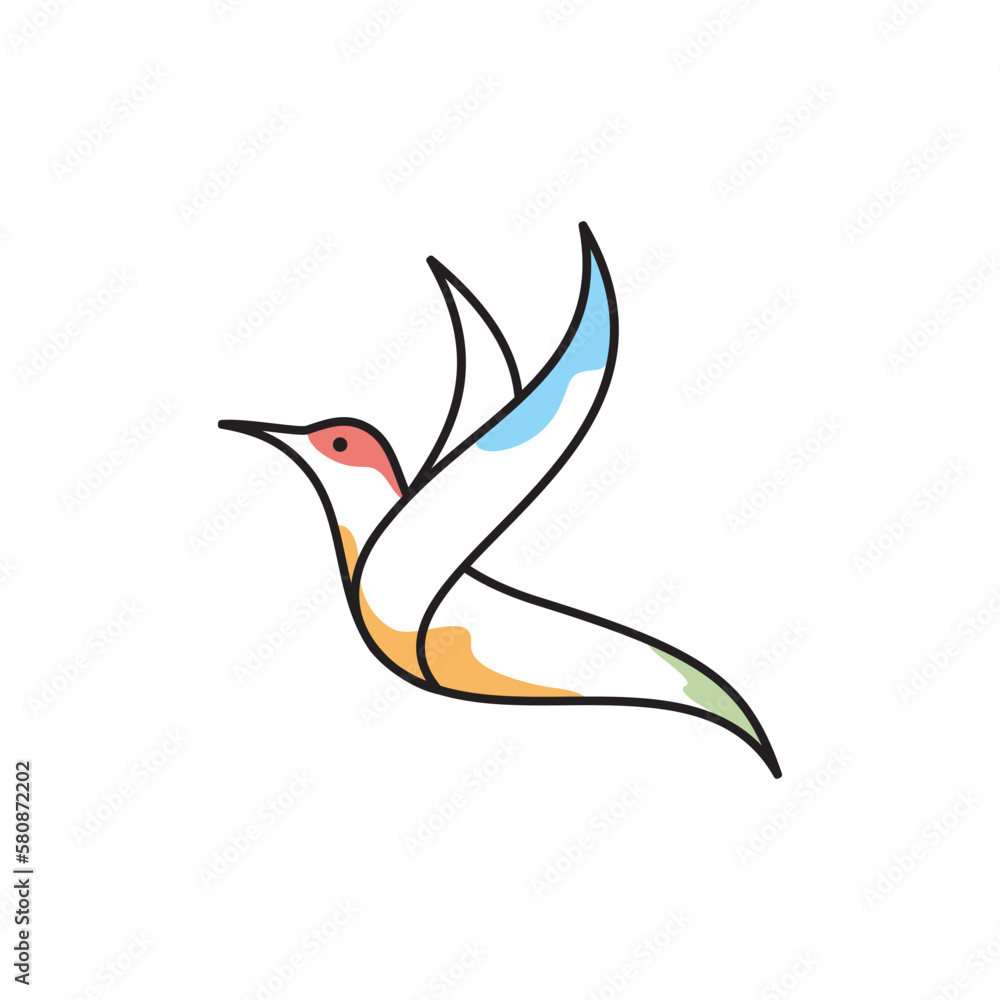 Obraz premium Bird Logo Colorfull Design Illustration