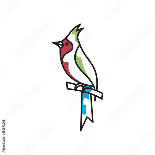 Cardinal Bird Colorful Illustration Vector Stock
