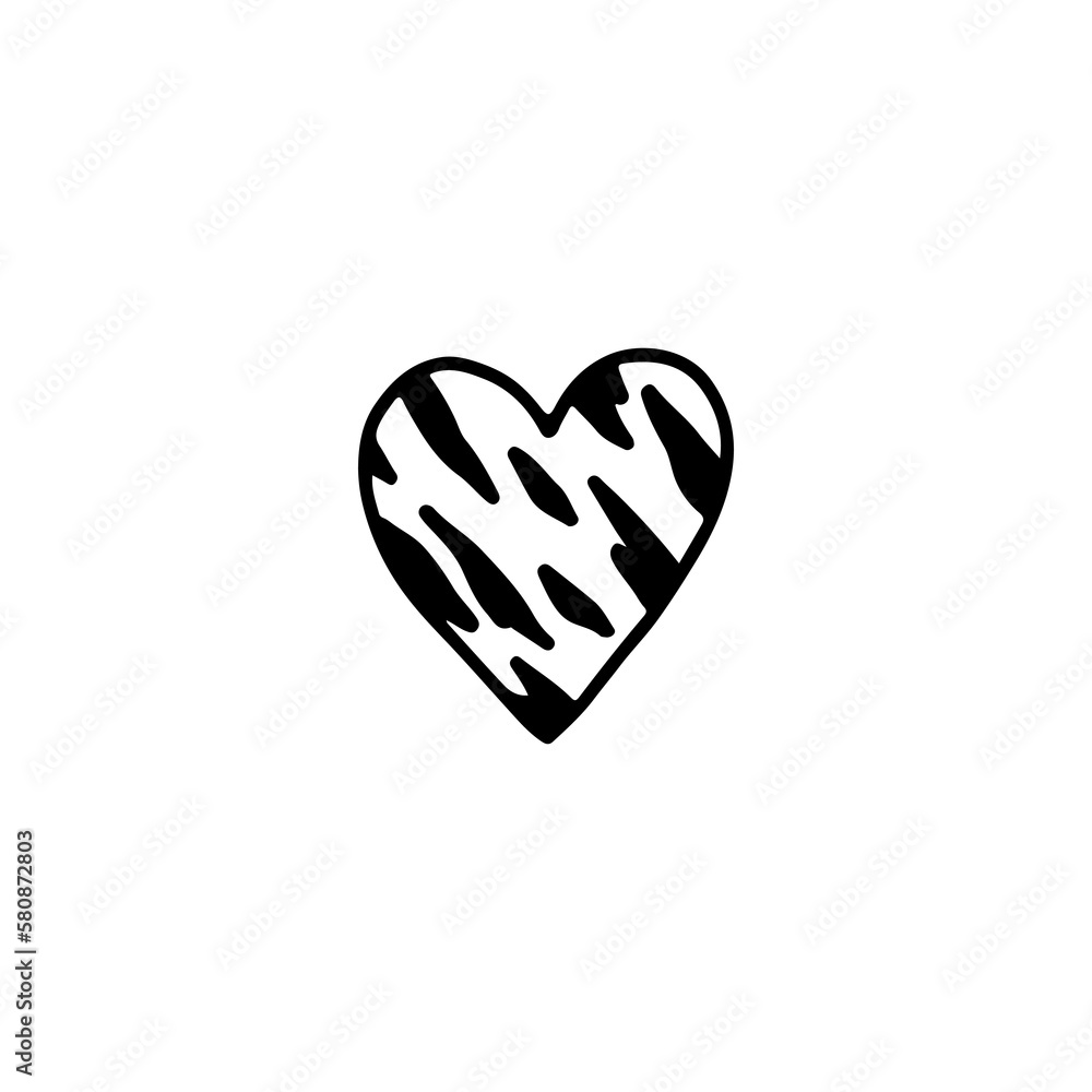 vector doodle illustration of a zebra motif heart vector doodle illustration of a zebra motif heart