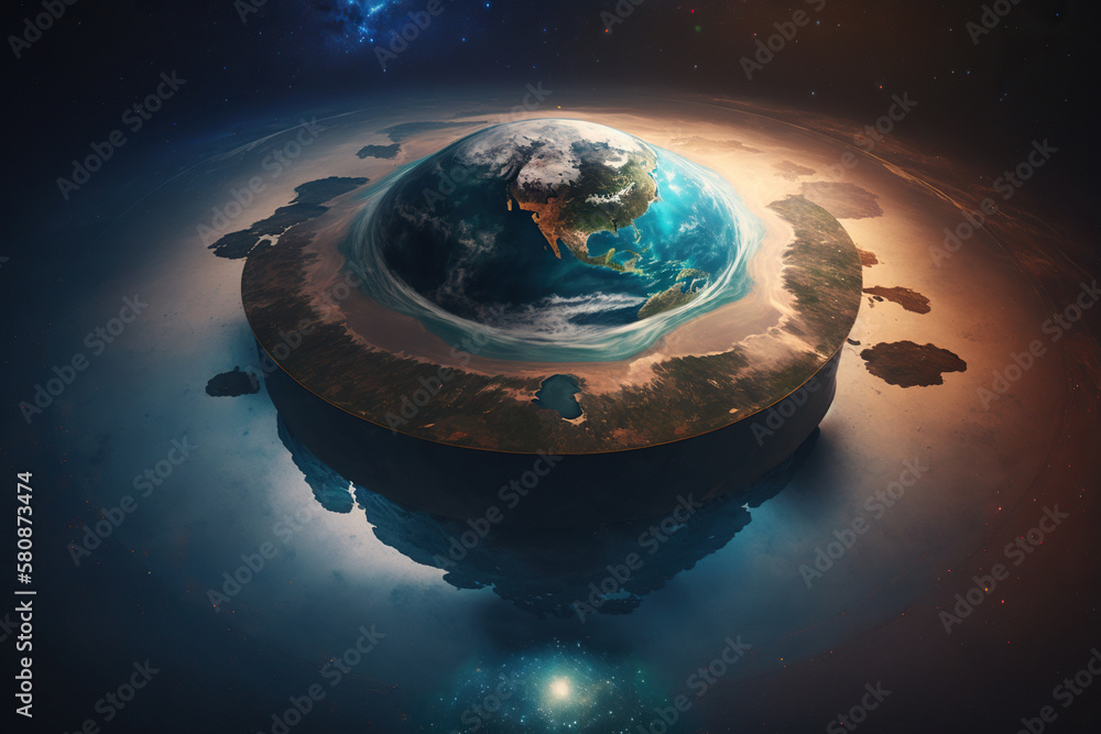 Flat earth in cosmos, concept of Flat Earth Theory and Cosmology ...