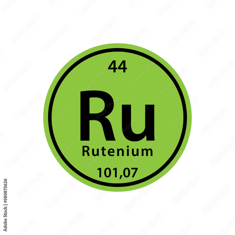 Rutenium element periodic table icon vector logo design Rutenium element periodic table icon vector logo design
