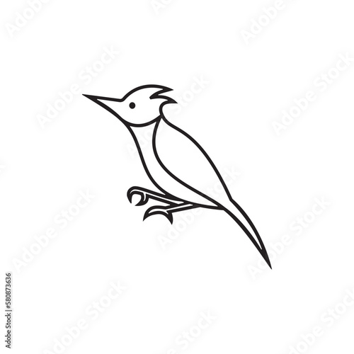 bird continuous line design on white background