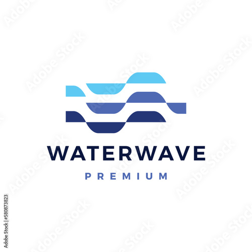Water Wave Sea River Logo Vector Icon Illustration