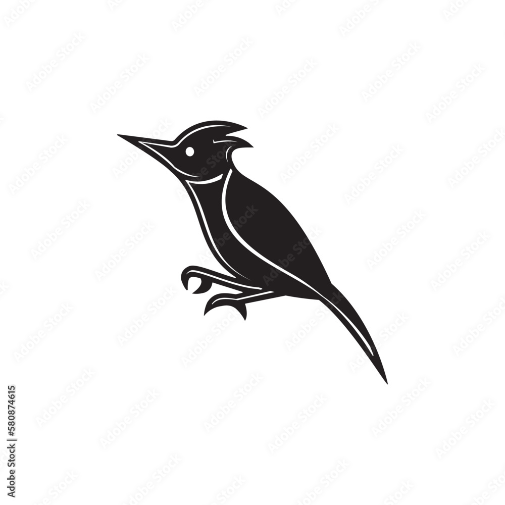 Fototapeta premium Bird. Silhouette of bird isolated on white background