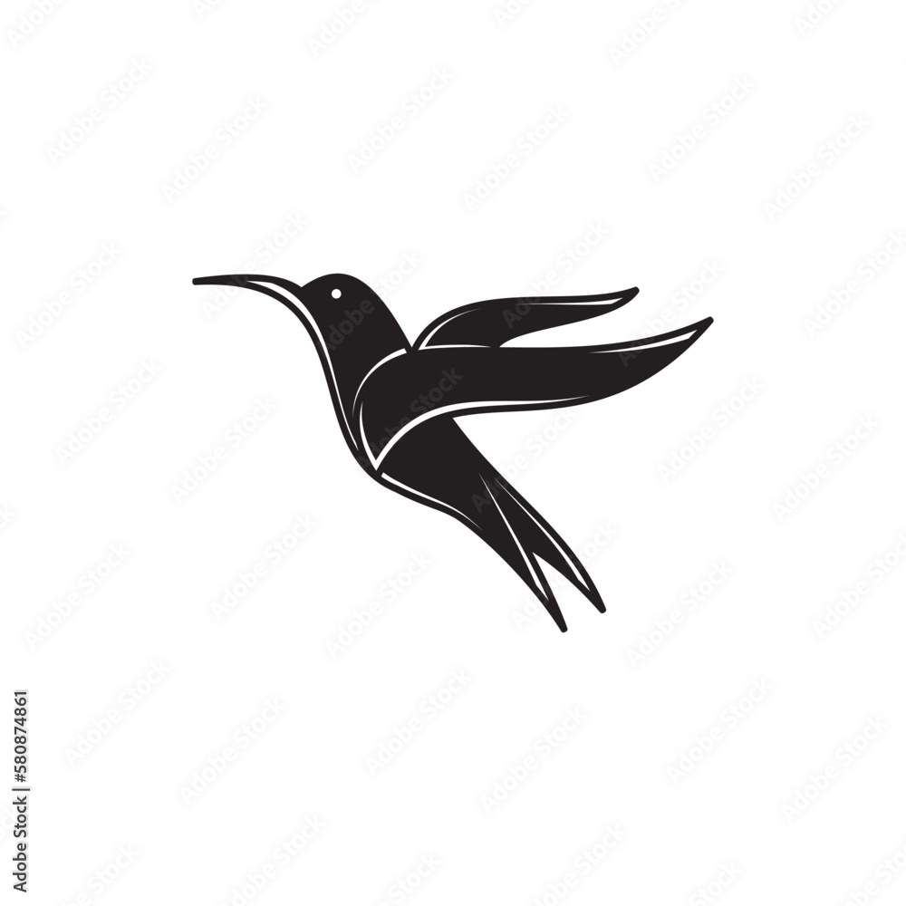 Bird. Silhouette of bird isolated on white background Bird. Silhouette of bird isolated on white background