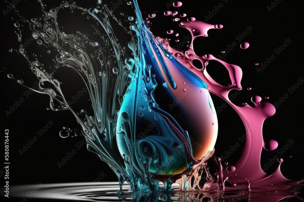 A drop of ink in water undefined background. Generative AI A drop of ink in water undefined background. Generative AI