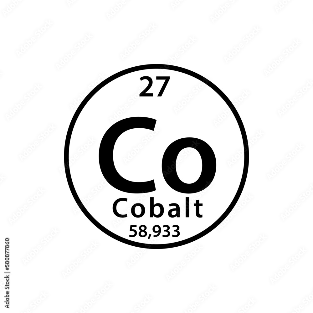 Cobalt element periodic table icon vector logo design Cobalt element periodic table icon vector logo design
