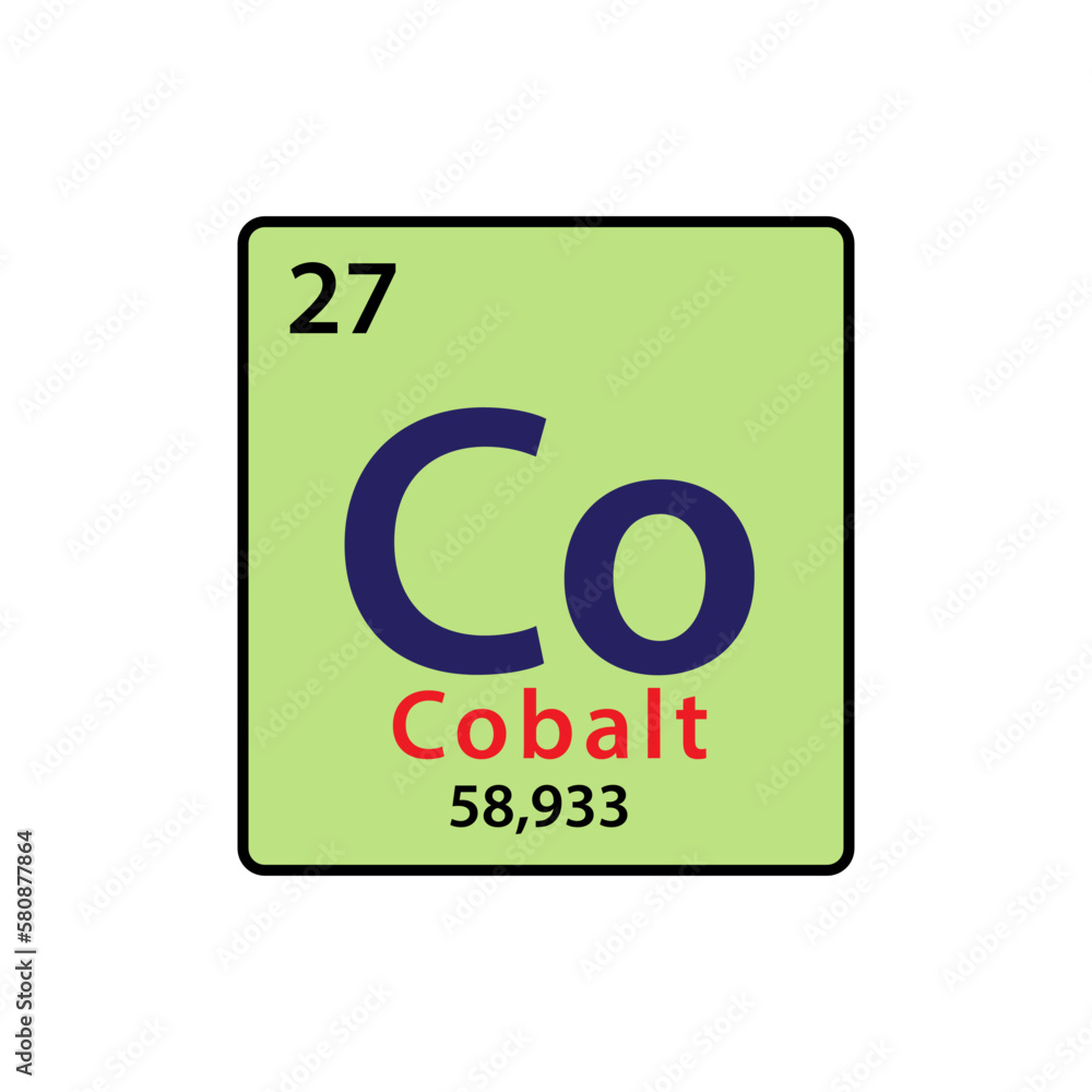 Cobalt element periodic table icon vector logo design Cobalt element periodic table icon vector logo design
