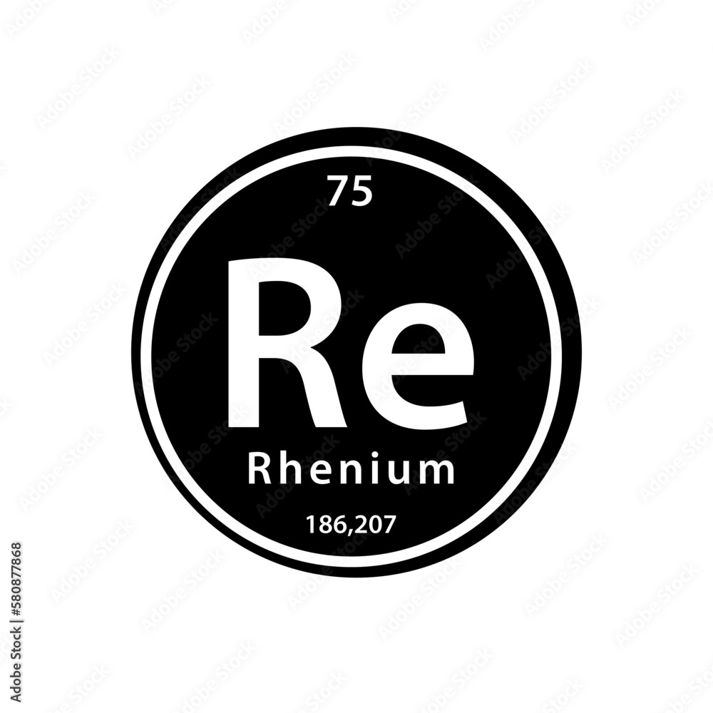 Re element periodic table icon vector logo design Re element periodic table icon vector logo design