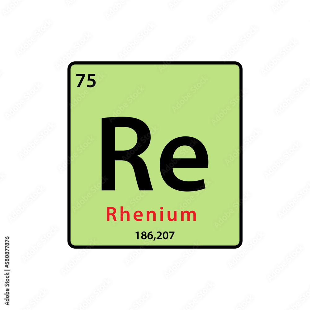Re element periodic table icon vector logo design Re element periodic table icon vector logo design