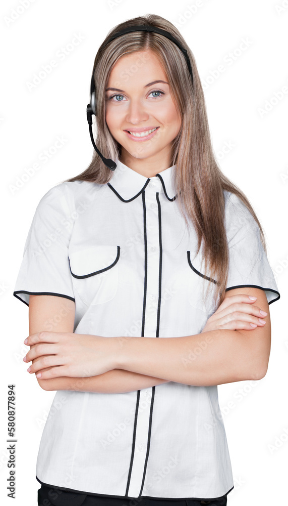 Beautiful young customer service agent Beautiful young customer service agent